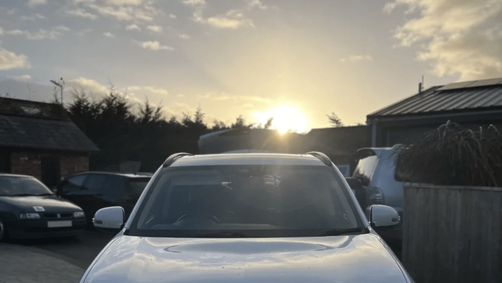EV in the sunset